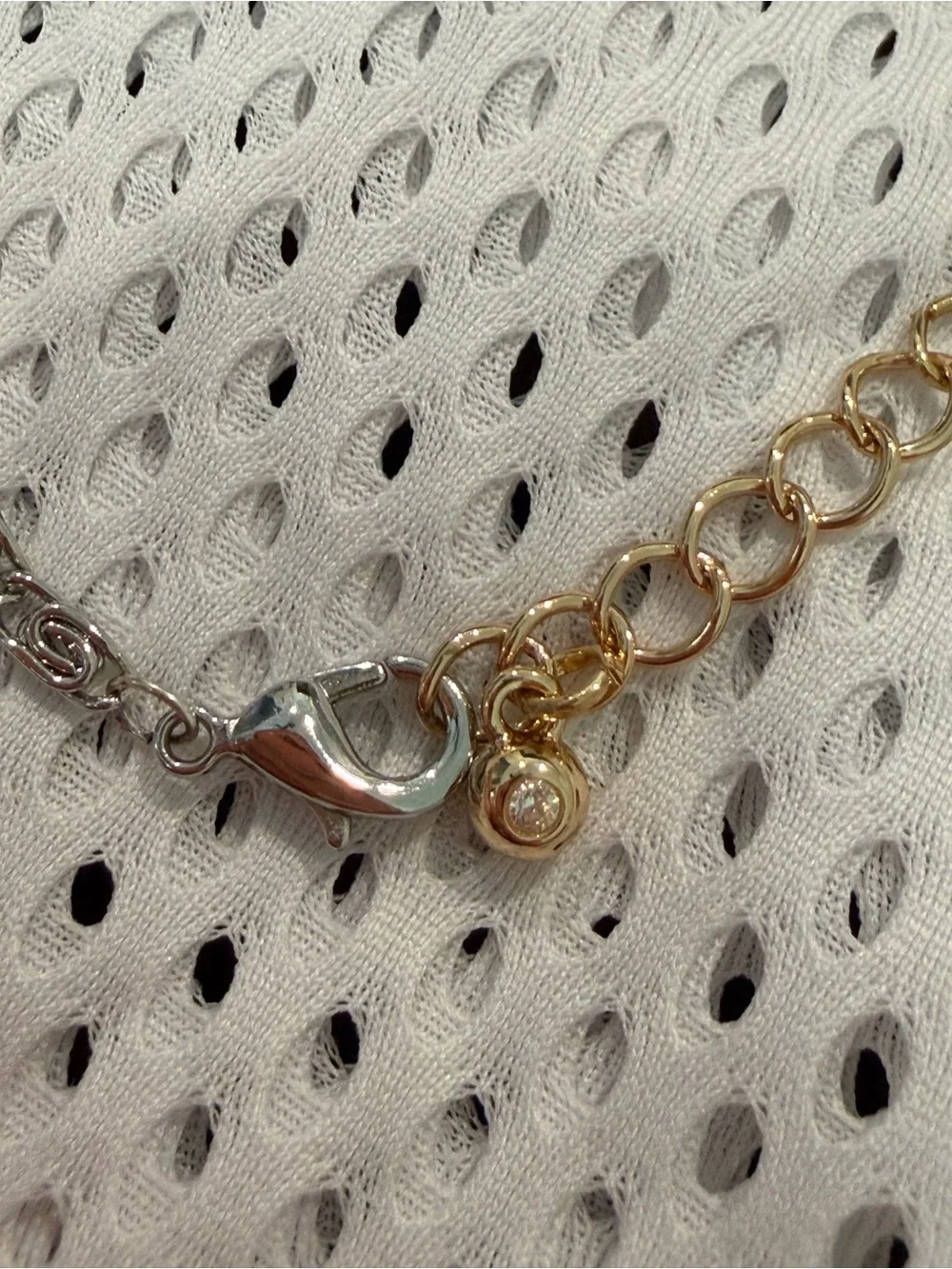 Anthropologie Two-Tone Gold & Silver Link Bracelet Steel NEW - Picture 5 of 5